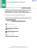 Cover page: Children’s and parents’ involvement in care order proceedings: a cross-national comparison of judicial decision-makers’ views and experiences