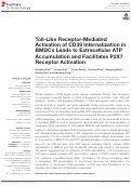 Cover page: Toll-Like Receptor-Mediated Activation of CD39 Internalization in BMDCs Leads to Extracellular ATP Accumulation and Facilitates P2X7 Receptor Activation.