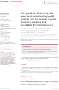 Cover page: Corrigendum: Role of aerobic exercise in ameliorating NASH: Insights into the hepatic thyroid hormone signaling and circulating thyroid hormones.