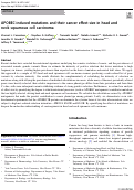 Cover page: APOBEC-induced mutations and their cancer effect size in head and neck squamous cell carcinoma