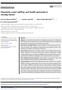 Cover page: Dementia, nurse staffing, and health outcomes in nursing homes.