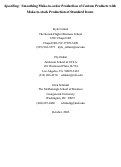 Cover page: "Spackling:  Smoothing Make-to-order Production of Custom Products with Make-to-stock Production of Standard Items"