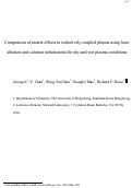 Cover page: Comparison of matrix effects in inductively coupled plasma using laser 
ablation and solution nebulization for dry and wet plasma conditions