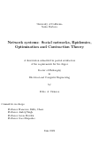 Cover page: Network systems: Social networks, Epidemics, Optimization and Contraction Theory