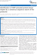 Cover page: Identification of AMP-activated protein kinase targets by a consensus sequence search of the proteome.