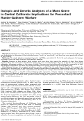 Cover page: Isotopic and genetic analyses of a mass grave in central California: Implications for precontact hunter‐gatherer warfare