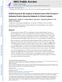 Cover page: DSBSO-Based XL-MS Analysis of Breast Cancer PDX Tissues to Delineate Protein Interaction Network in Clinical Samples.