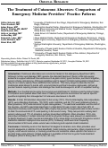 Cover page: The Treatment of Cutaneous Abscesses: Comparison of Emergency Medicine Providers' Practice Patterns