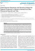 Cover page: Draft Genome Sequences and Genomic Analysis for Pigment Production in Bacteria Isolated from Blue Discolored Soymilk and Tofu