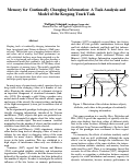 Cover page: Memory for Continually Changing Information: A Task Analysis and Model of the Keeping Track Task