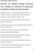 Cover page: Enhanced and stabilized hydrogen production from methanol by ultrasmall Ni nanoclusters immobilized on defect-rich h-BN nanosheets
