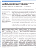 Cover page: Perceptual Learning Improves Adult Amblyopic Vision Through Rule-Based Cognitive CompensationPerceptual Learning in Adult Amblyopia