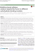 Cover page: Multifunctional cellulase catalysis targeted by fusion to different carbohydrate-binding modules