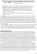 Cover page: Talking about language endangerment and Indigenous languages in the classroom: Some <em>do</em>s and <em>don’t</em>s I have learned through fieldwork in the Brazilian Amazon