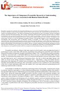 Cover page: The Importance of Chimpanzee Personality Research to Understanding Processes Associated with Human Mental Health