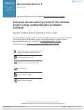 Cover page: Complete mitochondrial genome of the Sakhalin sculpin Cottus amblystomopsis (Cottoidei: Cottidae)