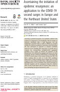 Cover page: Ascertaining the initiation of epidemic resurgences: an application to the COVID-19 second surges in Europe and the Northeast United States