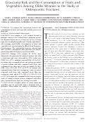 Cover page: Glaucoma Risk and the Consumption of Fruits and Vegetables Among Older Women in the Study of Osteoporotic Fractures