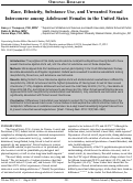 Cover page: Race, Ethnicity, Substance Use, and Unwanted Sexual Intercourse among Adolescent Female in the United States