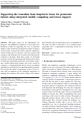 Cover page: Supporting the transition from hospital to home for premature infants using integrated mobile computing and sensor support