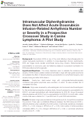 Cover page: Intramuscular Diphenhydramine Does Not Affect Acute Doxorubicin Infusion-Related Arrhythmia Number or Severity in a Prospective Crossover Study in Canine Lymphoma: A Pilot Study