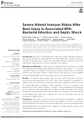 Cover page: Severe Altered Immune Status After Burn Injury Is Associated With Bacterial Infection and Septic Shock