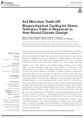 Cover page: Soil Microbes Trade-Off Biogeochemical Cycling for Stress Tolerance Traits in Response to Year-Round Climate Change