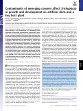 Cover page: Contaminants of emerging concern affect Trichoplusia ni growth and development on artificial diets and a key host plant.