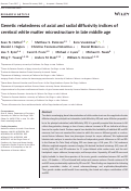 Cover page: Genetic relatedness of axial and radial diffusivity indices of cerebral white matter microstructure in late middle age