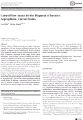 Cover page: Lateral Flow Assays for the Diagnosis of Invasive Aspergillosis: Current Status