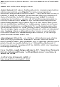 Cover page: Beyond access: Psychosocial barriers to undocumented students' use of mental health services.