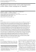 Cover page: Morphological characterization of the retinal degeneration in three strains of mice carrying the rd-3 mutation