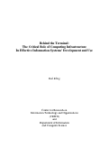 Cover page: Behind the Terminal: The Critical Role of Computing Infrastructure In Effective Information Systems' Development and Use