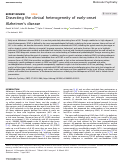 Cover page: Dissecting the clinical heterogeneity of early-onset Alzheimer’s disease