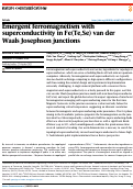 Cover page: Emergent ferromagnetism with superconductivity in Fe(Te,Se) van der Waals Josephson junctions.