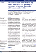 Cover page: Recommendations for standardizing biopsy acquisition and histological assessment of immune checkpoint inhibitor-associated colitis