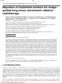 Cover page: Migration of implanted markers for image-guided lung tumor stereotactic ablative radiotherapy.