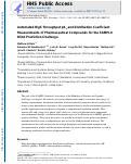 Cover page: Automated high throughput pKa and distribution coefficient measurements of pharmaceutical compounds for the SAMPL8 blind prediction challenge