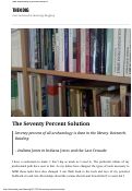 Cover page: The Seventy Percent Solution