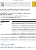 Cover page: Measuring the impacts of maternal child marriage and maternal intimate partner violence and the moderating effects of proximity to conflict on stunting among children under 5 in post-conflict Sri Lanka