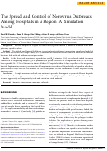 Cover page: The Spread and Control of Norovirus Outbreaks Among Hospitals in a Region: A Simulation Model