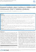 Cover page: Impaired multiple object tracking in children with chromosome 22q11.2 deletion syndrome