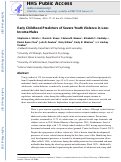 Cover page: Early Childhood Predictors of Severe Youth Violence in Low‐Income Male Adolescents