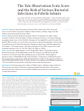 Cover page: The Yale Observation Scale Score and the Risk of Serious Bacterial Infections in Febrile Infants