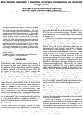 Cover page: Does bilingual input hurt? A simulation of language discrimination and clusteringusing i-vectors