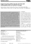Cover page: Engineering Extracellular Vesicles Enriched with Palmitoylated ACE2 as COVID‐19 Therapy