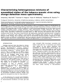Cover page: Characterizing Heterogeneous Mixtures of Assembled States of the Tobacco Mosaic Virus Using Charge Detection Mass Spectrometry