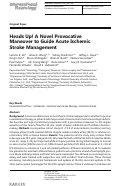 Cover page: Heads Up! A Novel Provocative Maneuver to Guide Acute Ischemic Stroke Management