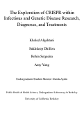 Cover page: The Exploration of CRISPR within Infectious and Genetic Disease Research, Diagnoses, and Treatments