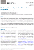 Cover page: The timing of human adaptation from Neanderthal introgression
